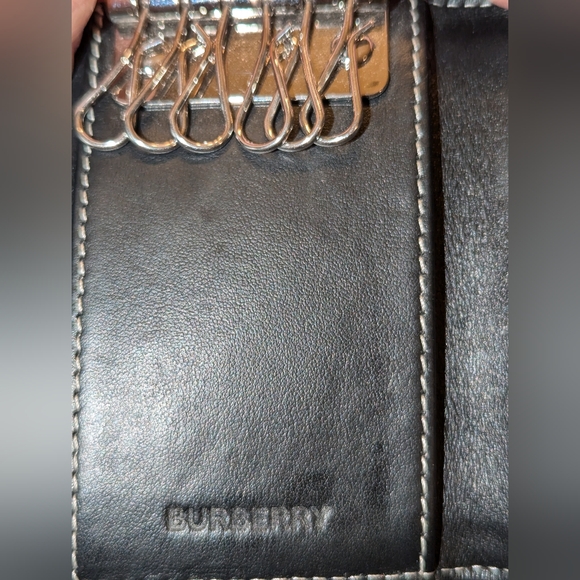 BURBERRY Border Check 6 Ring Key with D Ring Key Case PVC Brown Tan NWT - Picture 6 of 13